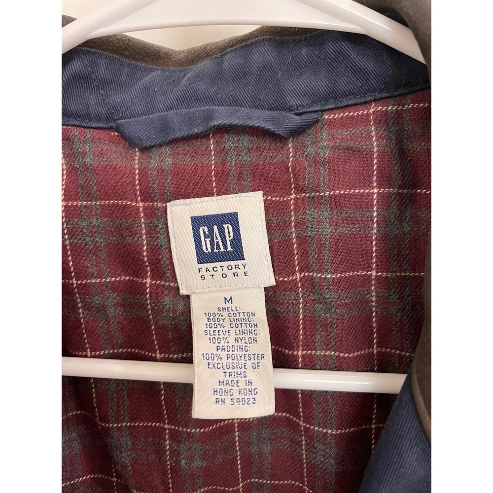 Vintage Gap 90s Fall Flannel Lined Barn Jacket Navy Grandpacore Fisherman Cabin - Picture 3 of 8